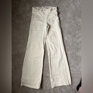 Pilcro Off-White Wide-Leg Trousers